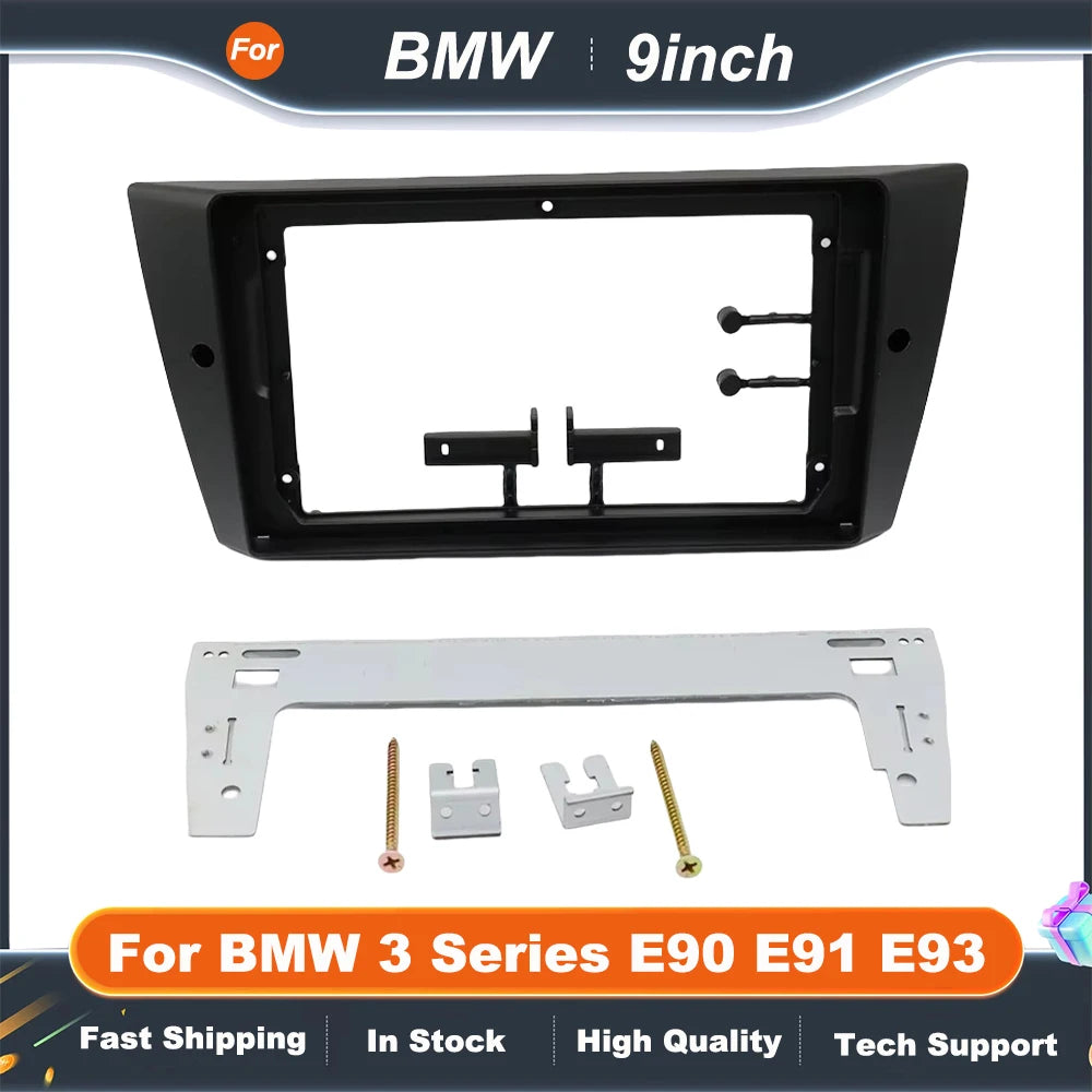 9 Inch Big Screen Car Radio Fascia Adapter For BMW 3 Series E90 E91 E93 2Din CD/DVD Player Fitting Panel Kit
