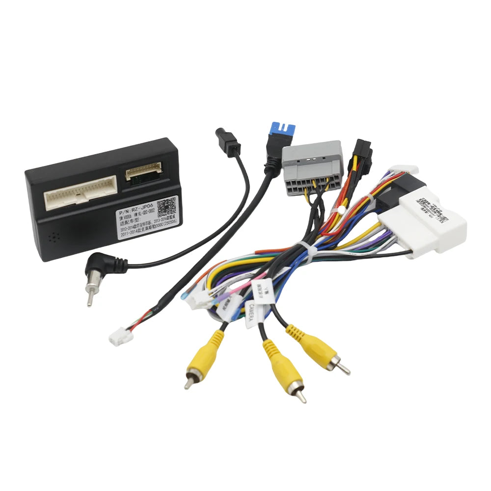 16Pin Car Stereo Wire Harness Adapter Decoder For Dodge Journey Fiat Freemont Leap Android Power Cable With Canbus Box