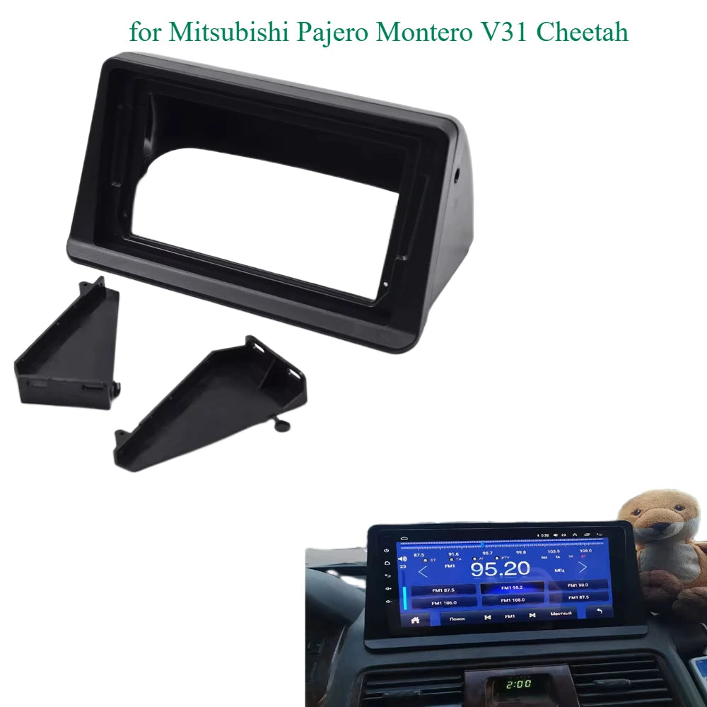 2 Din  Panel 9 inch Car Radio Fascia for Mitsubishi Pajero Montero V31 Cheetah Kingbox Stereo Frame Plate Adapter Navigation