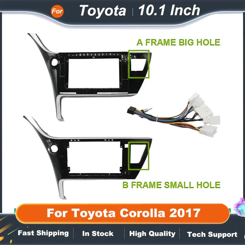 10.1 Inch Car Radio Fascia Frame for Toyota Corolla 2017 2DIN Dashboard Installation Panel Kit