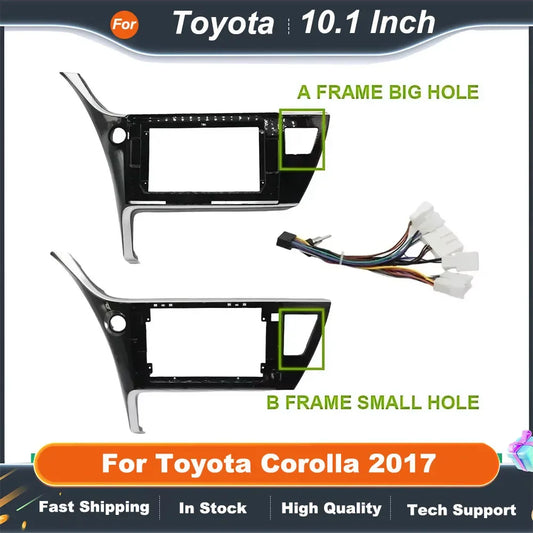 10.1 Inch Car Radio Fascia Frame for Toyota Corolla 2017 2DIN Dashboard Installation Panel Kit