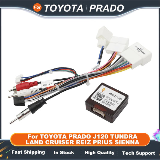 Wiring Harness Canbus Box Decoder For TOYOTA PRADO J120 TUNDRA LAND CRUISER REIZ PRIUS SIENNA Android Radio Power Cable Adapter