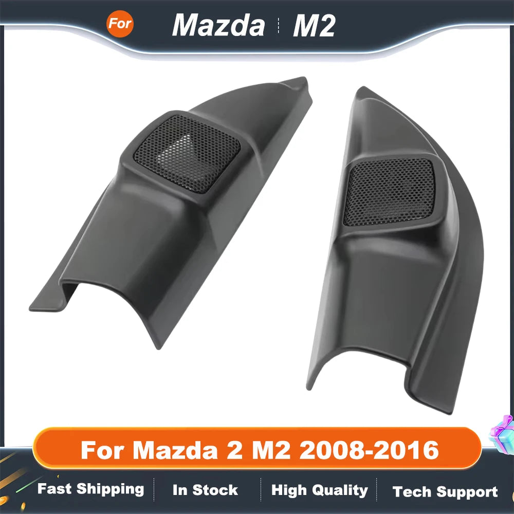 2PCS For Mazda 2 M2 2008-2016 Car Tweeter Refitting Audio Door Angle Gum Speaker Cover Boxes Mounts