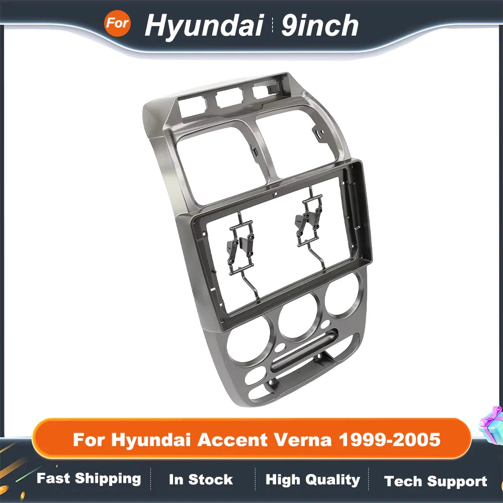 9 Inch Car Radio Fascia Frame Adapter For Hyundai Accent Verna 1999-2005 Android Radio Dash Fitting Panel Kit