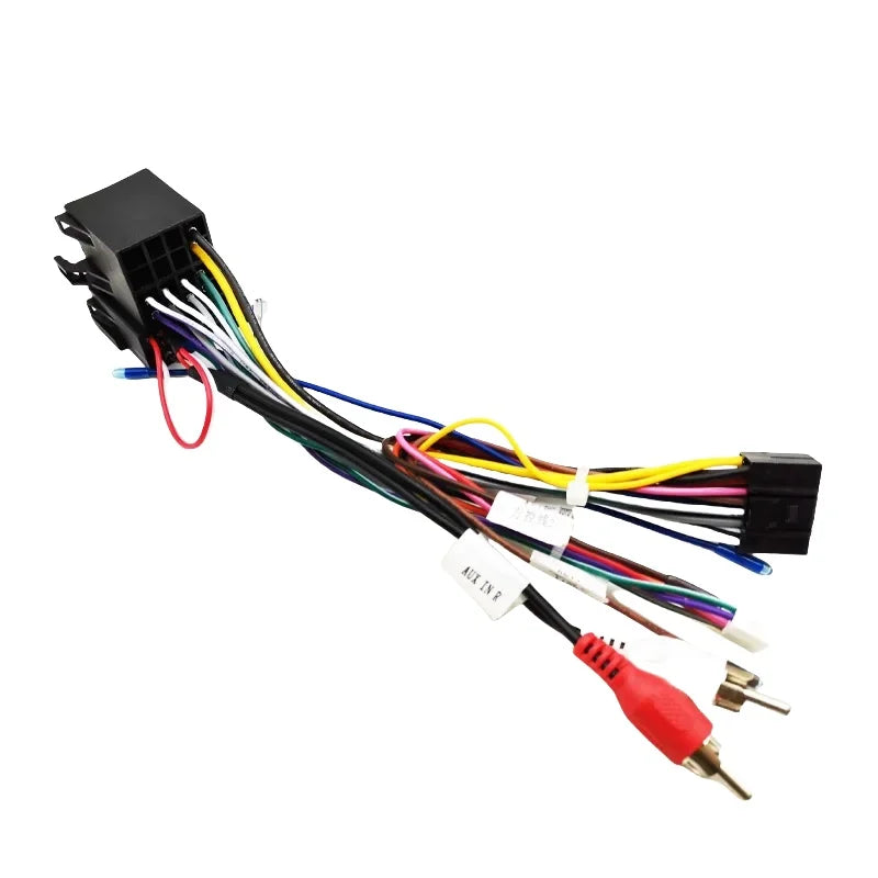 Car Android ISO Wiring Harness Adapter 16 Pin Plug Aftermarket Radio Head Unit Auxiliary Audio Cable for Audi A3 8P A4 TT