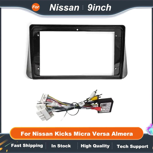 9 inch Car Frame Fascia Adapter Android Radio Dash Fitting Panel Kit For Nissan Kicks Micra Versa Almera