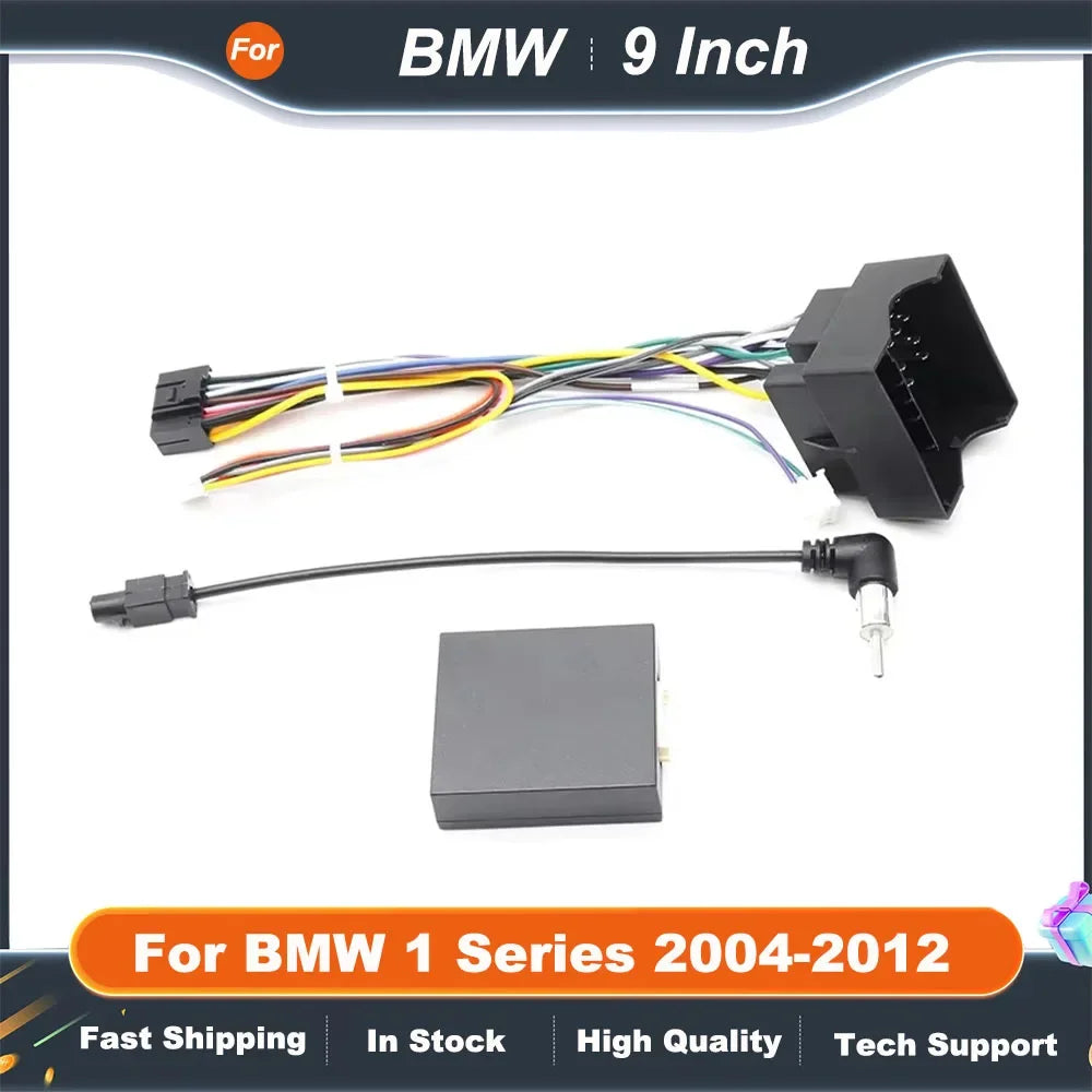 9 Inch Car Radio Fascia Frame for BMW 1 Series E81 E82 E87 E88 Android Dash Panel Kit with Canbus Decoder