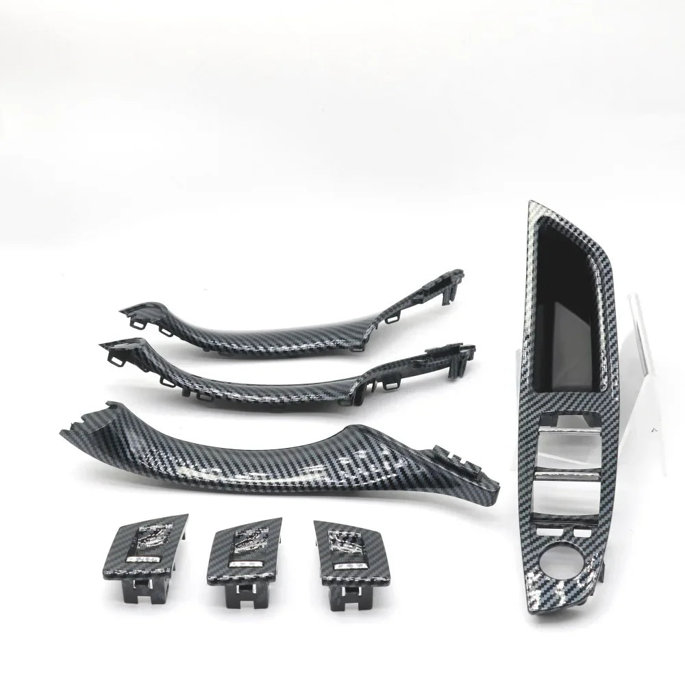 LHD RHD Fiber Interior Door Pull Handle 7PCS Set For BMW 5 Series F10 F11 F18 520i 523i 525i 528i 535i