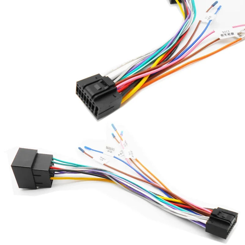 10 Pieces 16 Pin Wiring Harness Adapter ISO Connector 16P Plug Car Electronic Accessories 12V Cable for 2 Din Android Auto Radio