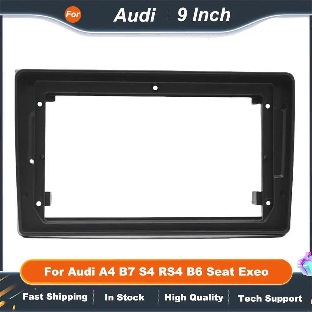 9 Inch Car Radio Fascia Frame for Audi A4 B7/B6 S4 RS4 Seat Adapter with Canbus Box Decoder Stereo Dash Panel Kit