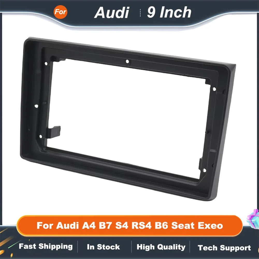 9 Inch Car Radio Fascia Frame for Audi A4 B7/B6 S4 RS4 Seat Adapter with Canbus Box Decoder Stereo Dash Panel Kit