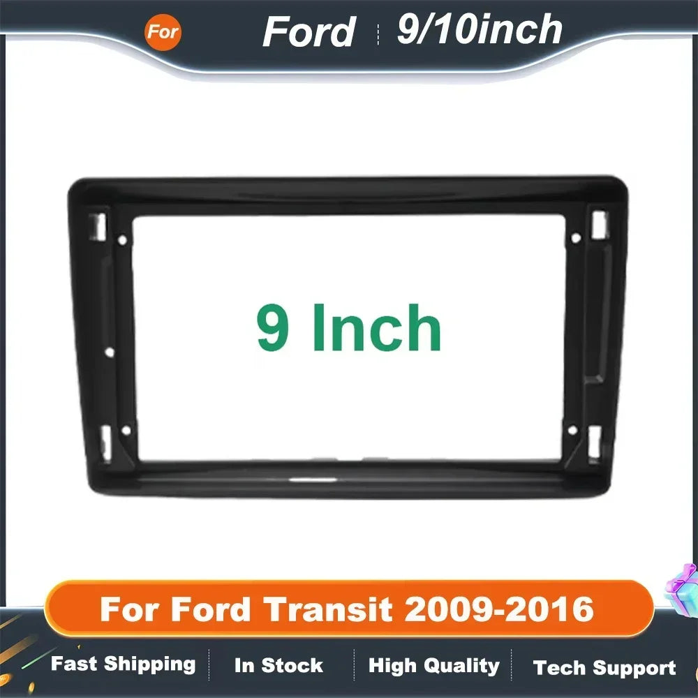 9/10 Inch Car Radio Fascia Dash Panel Frame Adapter For Ford Transit 2009-2016 Android Kit Installation Trim Beze