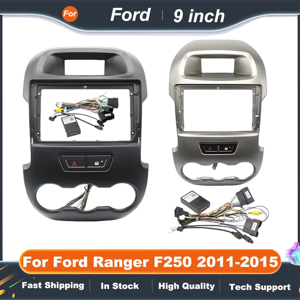 9 Inch Car Frame Fascia Adapter  For Ford Ranger F250 2011-2015 Canbus Box Decoder Android Radio Audio Dash Fitting Panel Kit