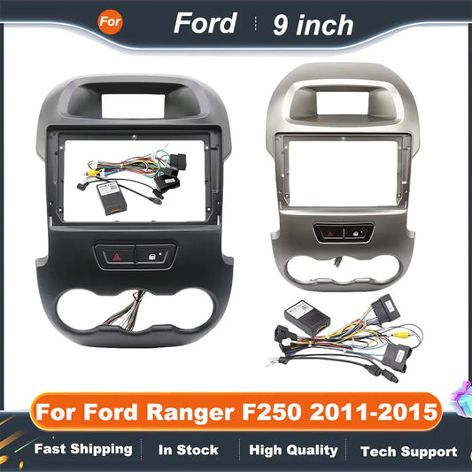 9 Inch Car Frame Fascia Adapter  For Ford Ranger F250 2011-2015 Canbus Box Decoder Android Radio Audio Dash Fitting Panel Kit