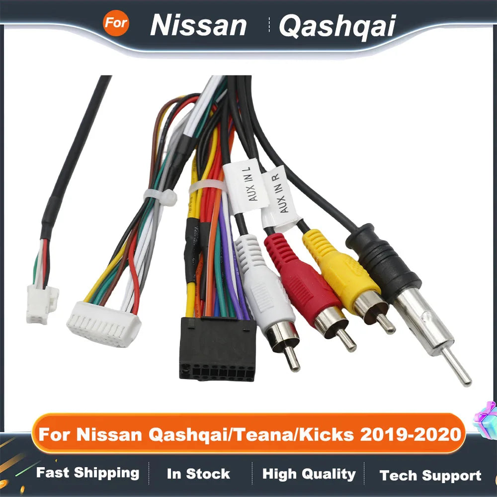 16 Pin Power Cable With Car Radio 2 Din Canbus Box Decoder For Nissan Qashqai/Teana/Kicks 2019-2020 Support 360 Camera Function