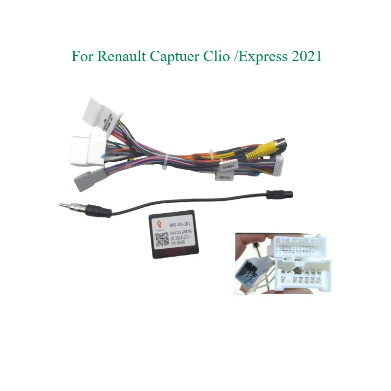 16 Pin Canbus box Adaptor RP5-RN-101 For Renault Captuer Clio /Express 2021 With Wiring Harness Cable Android Car Radio