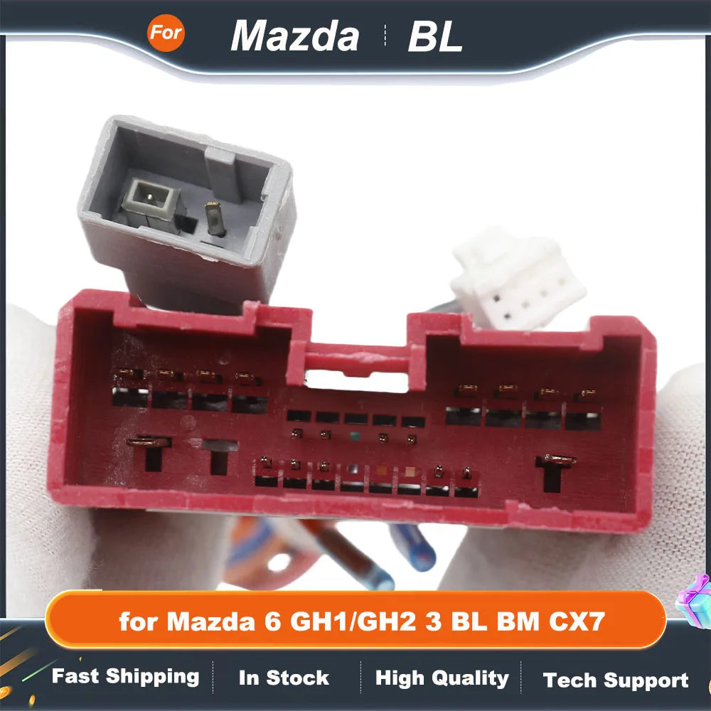 Harness Adapter CAN Bus Decoder 16 Pin to 24Pin Connector Radio Antenna Car Android Wiring Cable for Mazda 6 GH1/GH2 3 BL BM CX7