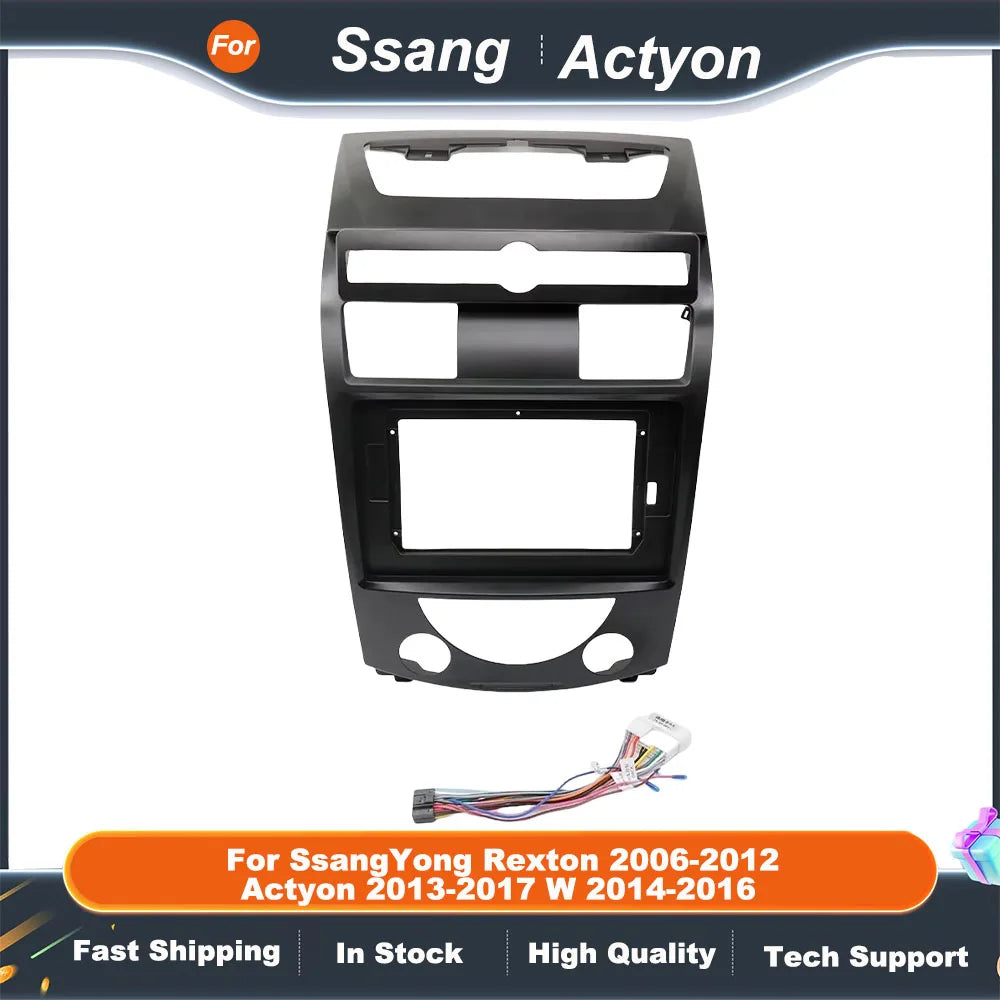 Car Dashboard Frame For SsangYong Rexton 2006-2012 Actyon 2013-2017 W 2014-2016 Radio Fascias Panel Headunit Screen