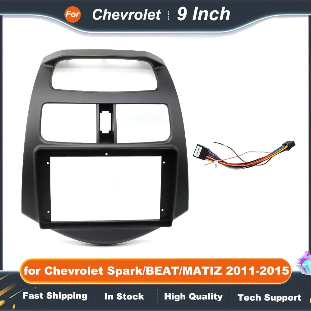9" Car Radio Fascia Frame for Chevrolet Spark BEAT MATIZ 2011-2015 Interior Dashboard DVD Panel Accessories Decorative Kit