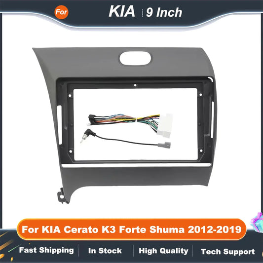 Car Radio Fascia Frame 9 Inch for KIA Cerato K3 Forte Shuma 2012-2019 Android Stereo Dash Panel Kit Double Din Adapter