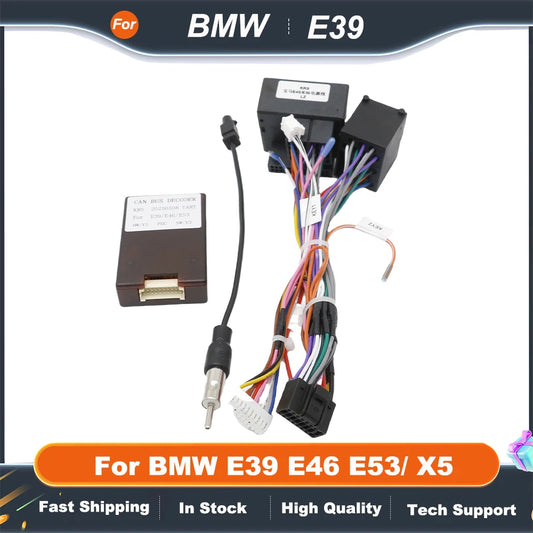 Car Radio Canbus Box Decoder For BMW E39 E46 E53/ X5 Harness Wiring Cables 16 PIN Wiring Harness Plug Power Cable Android Radio