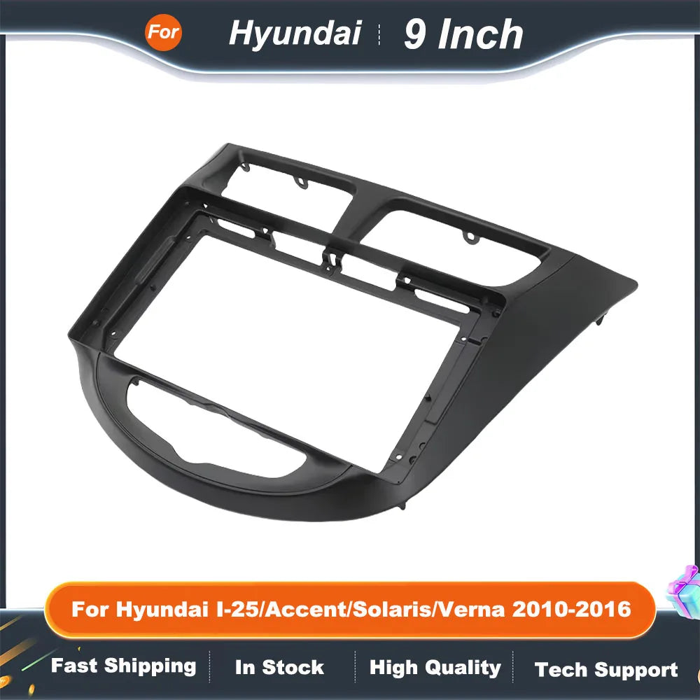 9 inch Car Radio Fascia Frame for Hyundai I-25 Accent Solaris Verna 2010-2016 Android 2Din MP5 Stereo Panel Dash Kit