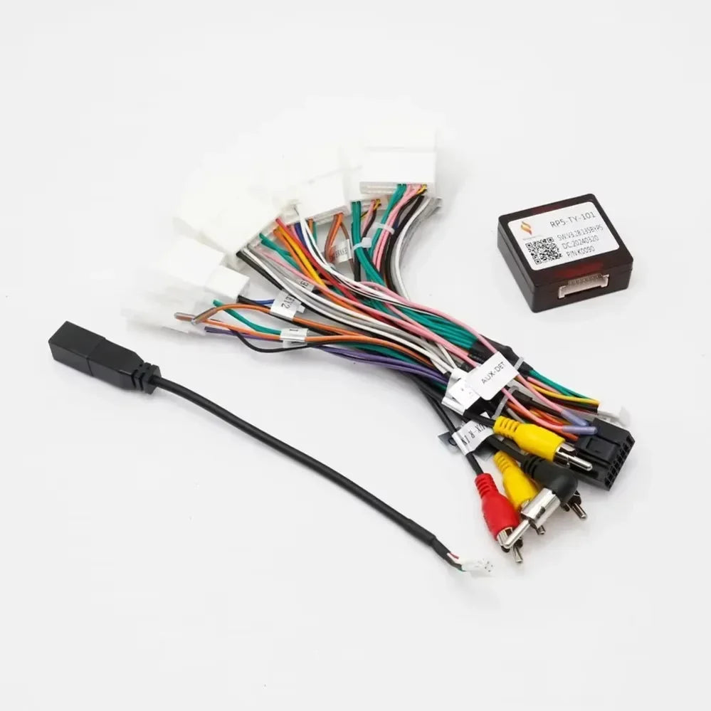 For Toyota Levin RAV4 Camry Highlander Prius Corolla Car 16 pin Android Wire Harness Power Cable Adapter With Canbus