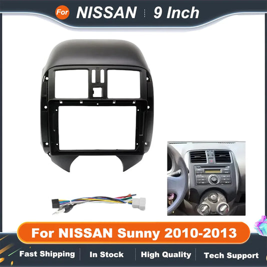 9 Inch 2 Din Car Radio Fascia Panel Frame For NISSAN Sunny 2010-2013 Installation DVD GPS Mp5 Plastic Dash Mount Kit