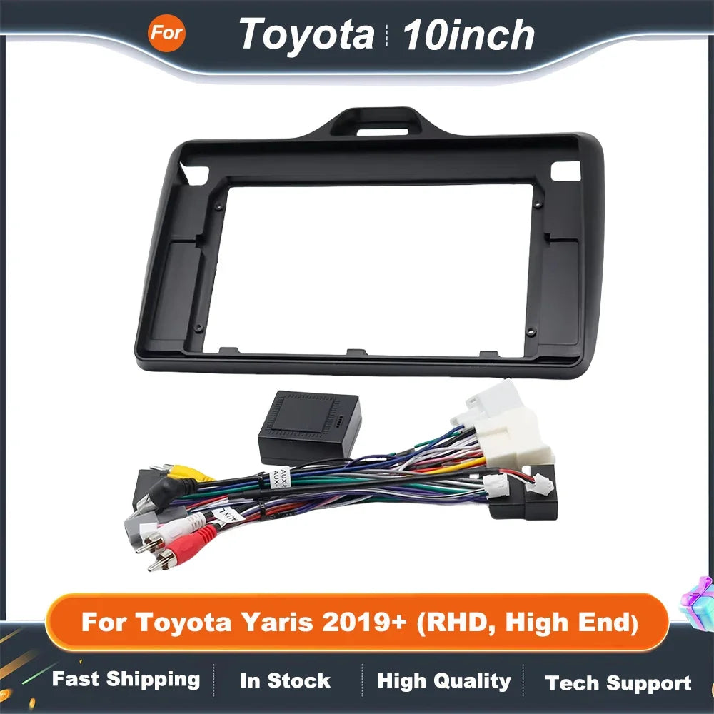 10 Inch Car Stereo Fascia Adapter with CANBUS Box for Toyota Yaris 2019+ High End Android Radio Kit
