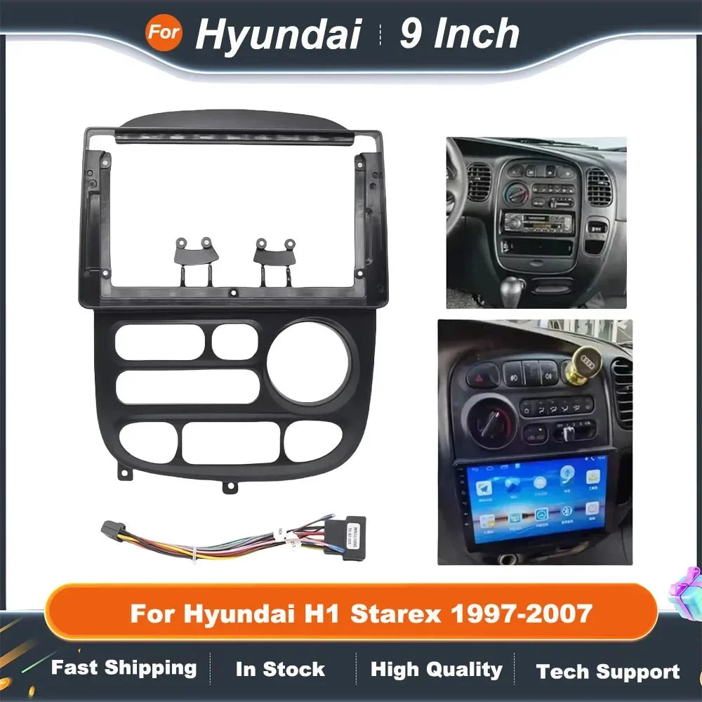 9 Inch Car Radio Fascia Frame for Hyundai H1 Starex 1997-2007 Android Audio Dash Trim Kit Fitting Adapter Panel