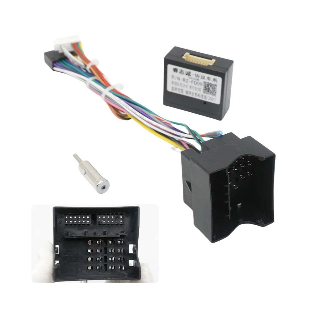 16 Pin To Quadlock Wiring Harness  for Ford Focus MK2 Fiesta Mondeo Transit CAN Bus Decoder Automotive Cable Android Radio