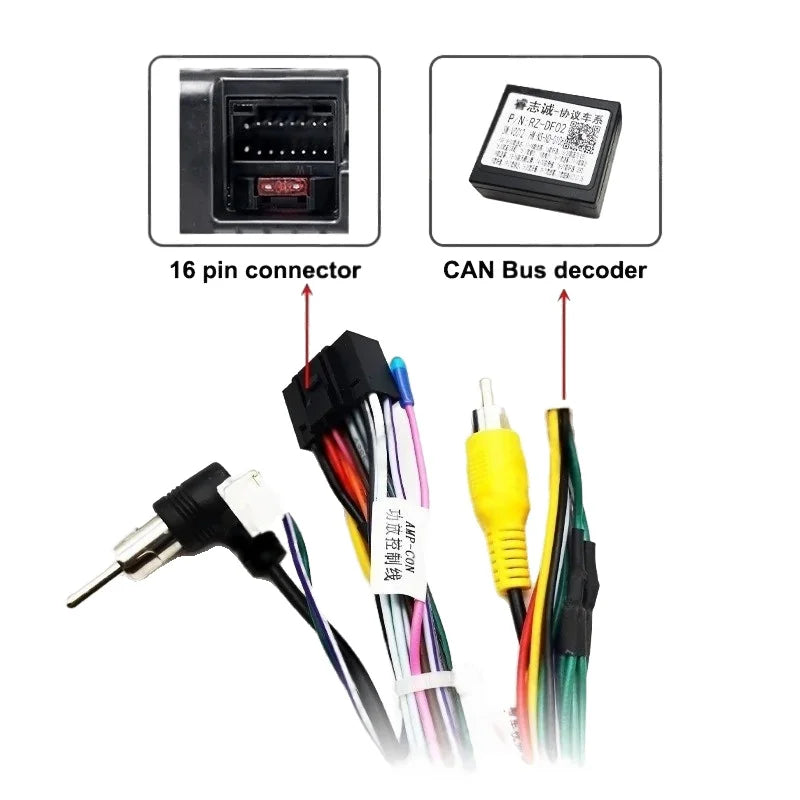 CAN Bus Decoder Harness Wiring Adapter 16 Pin Connector Radio Antenna Cable for Nissan Qashqai J11 Tiida Sentra X-trail Teana