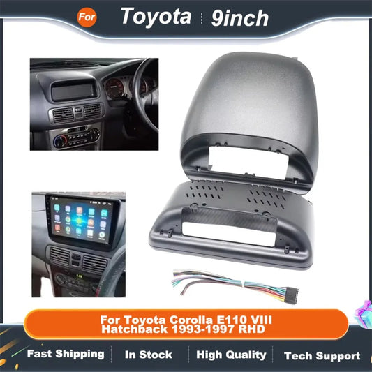 9" Car Stereo Fascia Panel for Toyota Corolla E110 VIII Hatchback 1996-2002 RHD | Android Radio Dash Kit  Wiring Harness Adapter