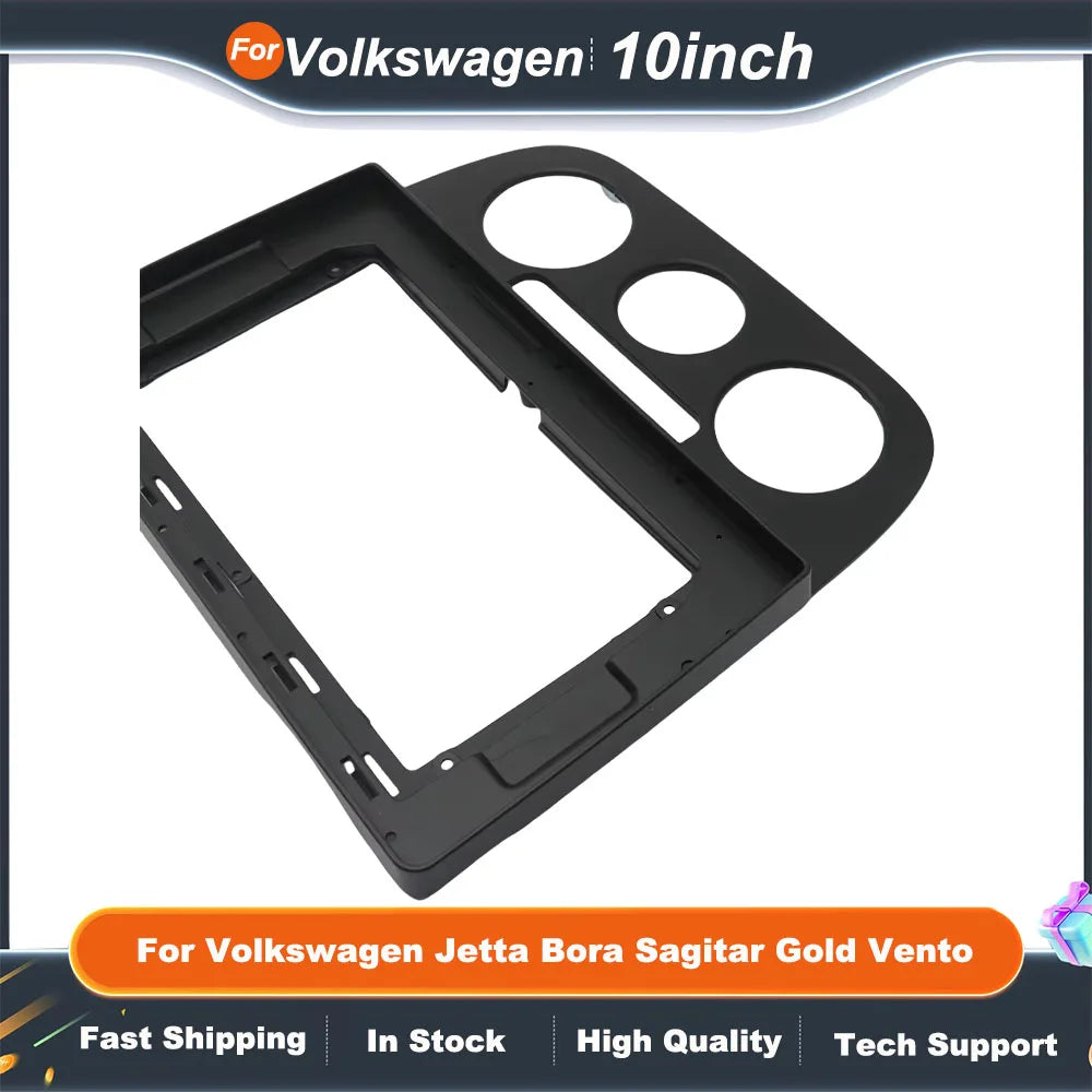 10 Inch Car Frame Fascia  For Volkswagen Jetta Bora Sagitar Gold Vento Adapter Canbus Box Android Radio Dash Fitting Panel Kit