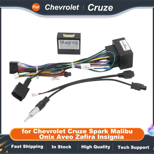 CAN Bus Wiring Harness Adapter, 16 Pin Connector Android Cable for Chevrolet Cruze Spark Malibu Onix Aveo Zafira Insignia