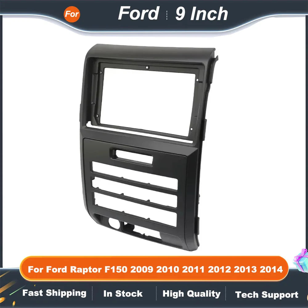 9 Inch 2DIN Car Radio Fascia Frame Dashboard Panel for Ford Raptor F150 2009 2010 2011 2012 2013 2014 Stereo Installation Kit