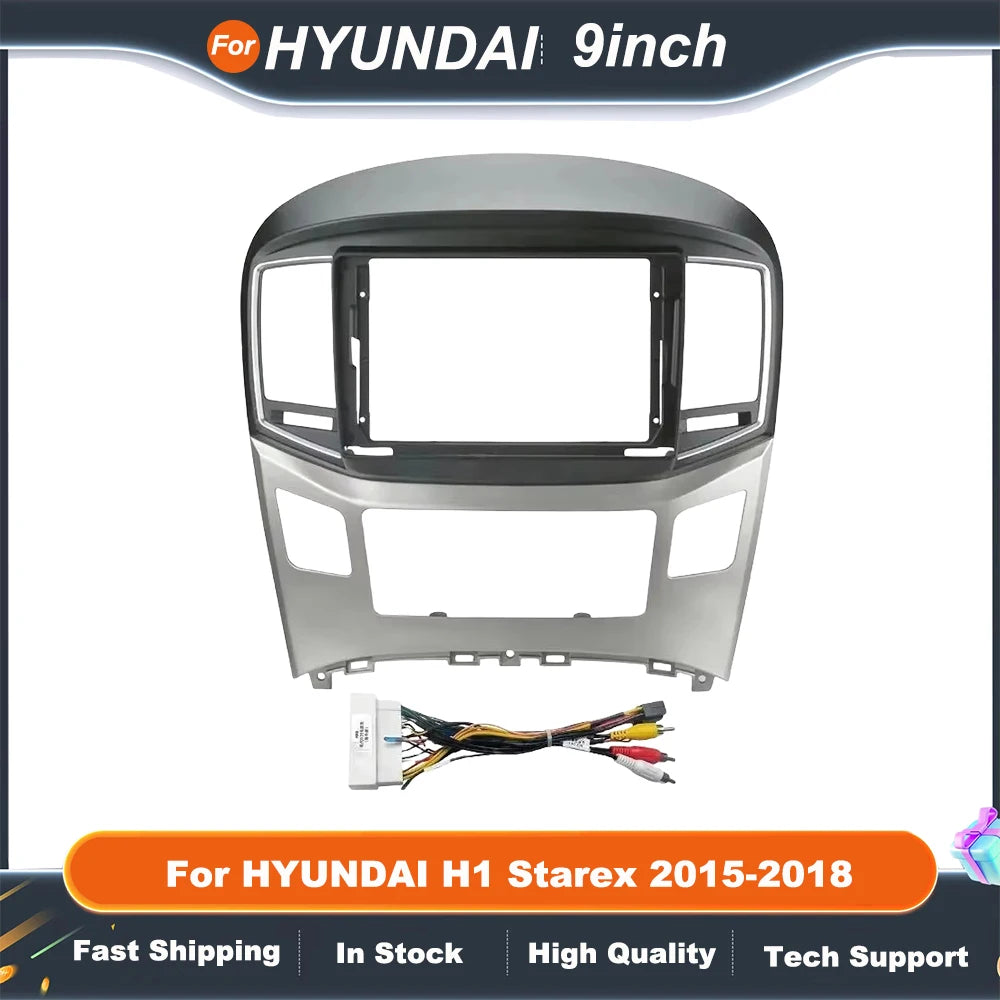 9 Inch 2 Din Car DVD Frame For HYUNDAI H1 Starex 2015-2018 Audio Dash Trim Kits