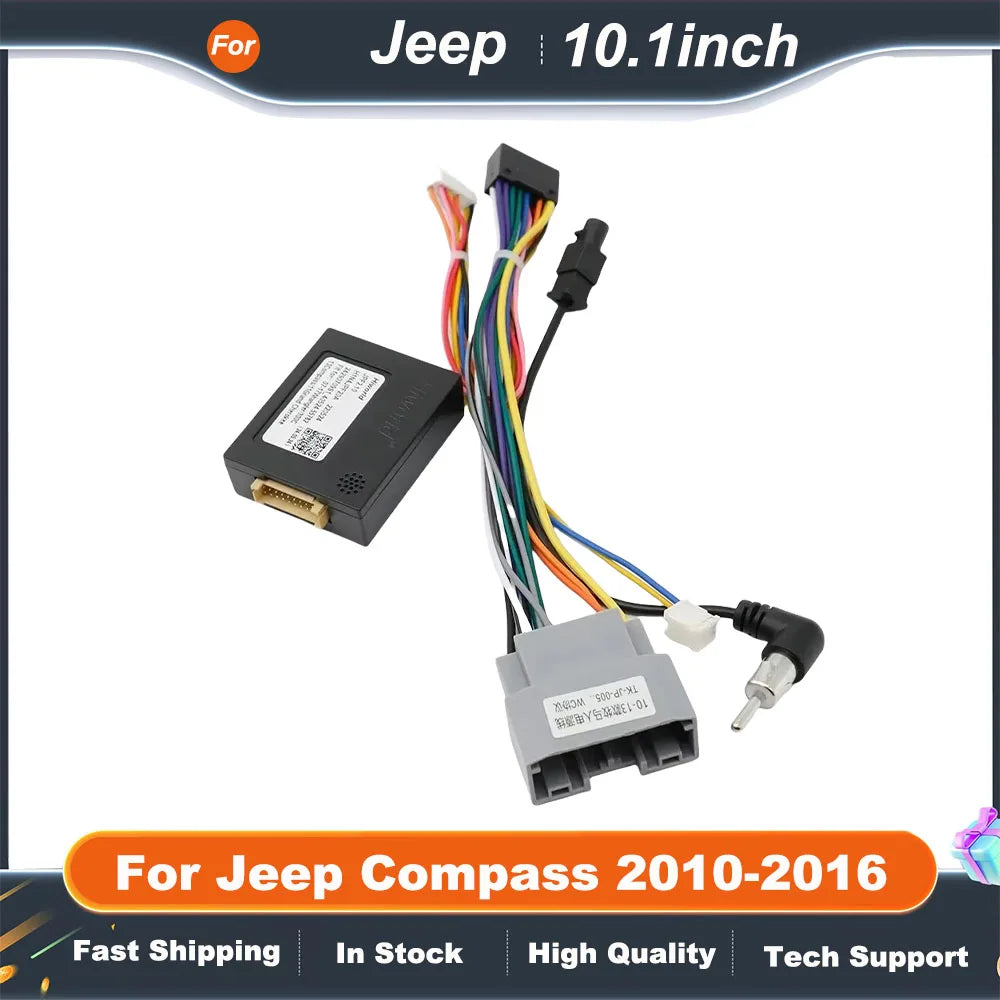 10.1" Car Audio Big Screen DVD Fascia Frame Adapter For Jeep Compass 2010-2016 2Din Dash Installation Panel Kit