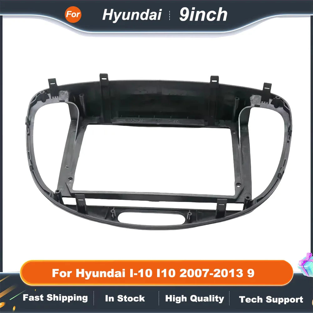 2Din Car Radio Fascia Frame for Hyundai i10 2007-2013 9" Big Screen Stereo Dash Panel Mount Refitting Kit