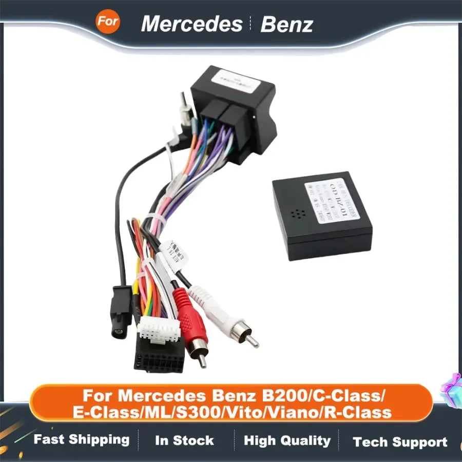 16PIN Car Android Power Cable with CANBUS for Mercedes Benz B200/C-Class/E-Class/ML/S300/Vito/Viano/R-Class