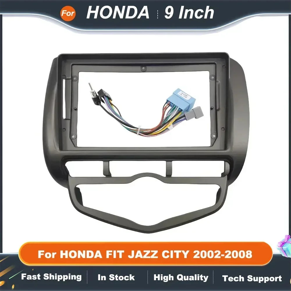 9 Inch Car Radio Fascia Android Dash Frame Fitting Kit for HONDA FIT JAZZ CITY 2002-2008 Radio Fascia Installation Kit