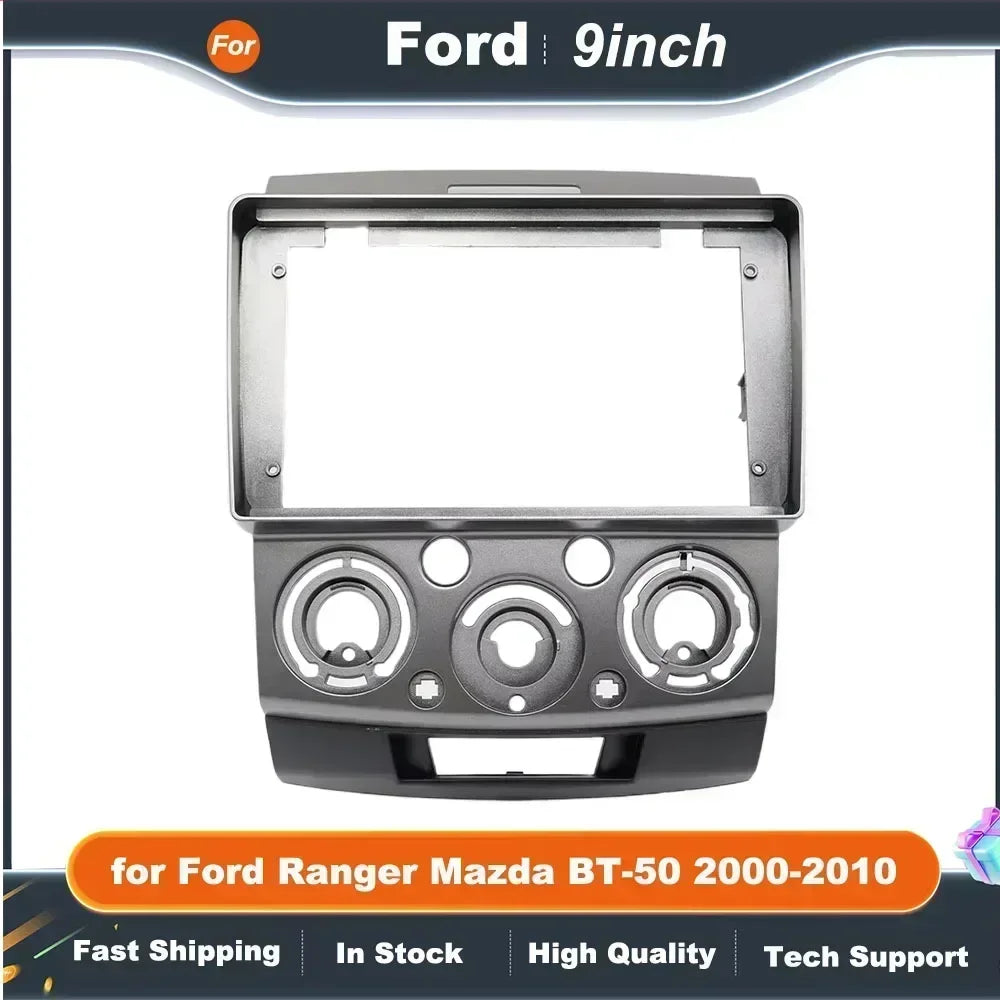 2 Din 9 Inch Car Radio Fascia Frame DVD GPS Mp5 ABS PC Plastic Fascia Plane Frame For Ford Ranger Mazda BT-50 2000-2010 Dash Kit