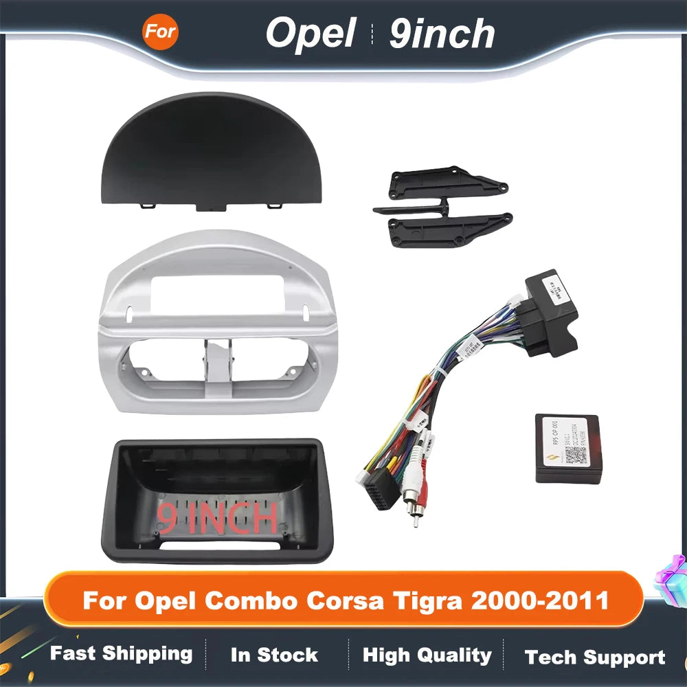 9 Inch car stereo panel Adapter  For Opel Combo Corsa Tigra 2000-2011 Canbus Box Decoder Android Radio Dash Fitting Panel Kit