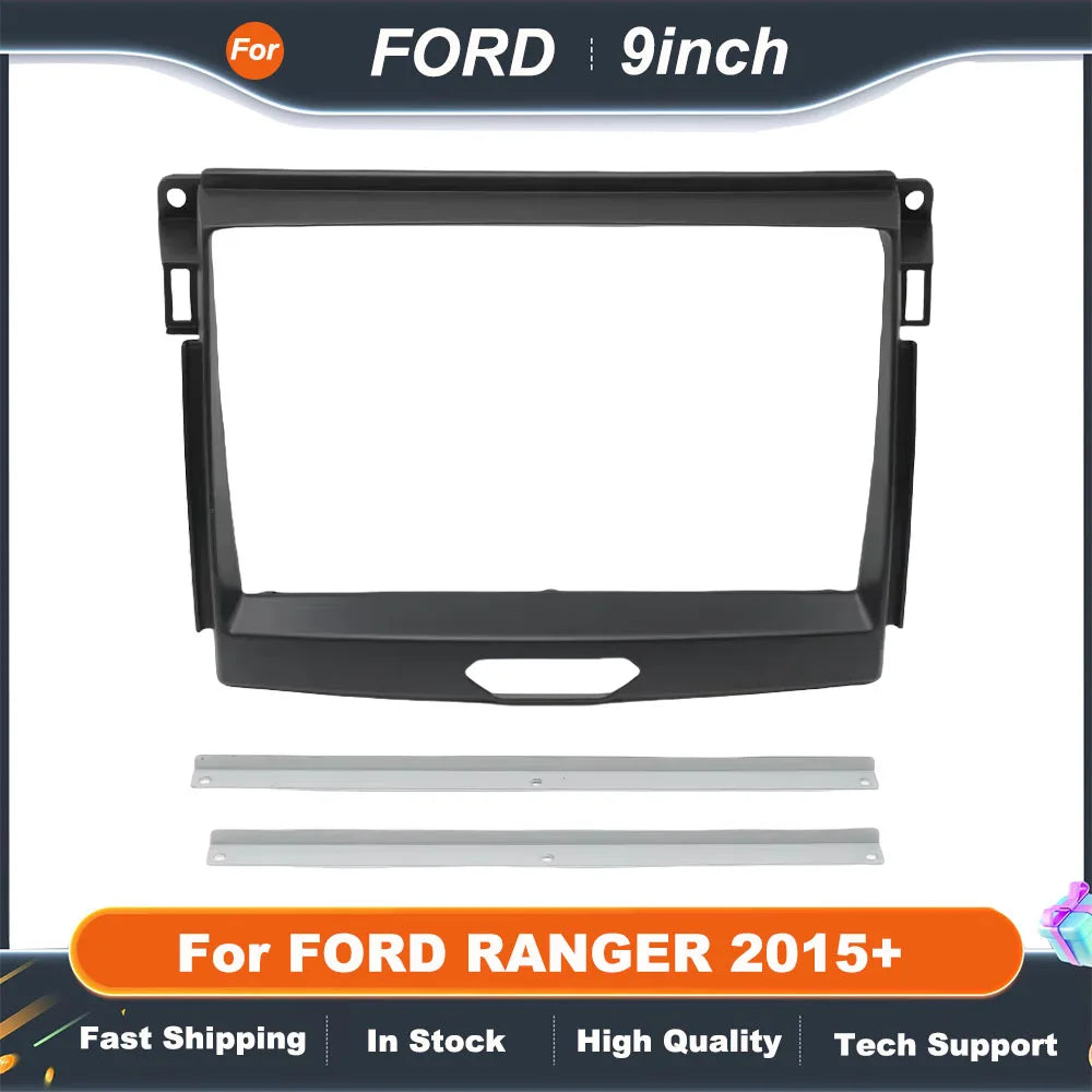 9INCH Car Radio Fascias For FORD RANGER 2015+ Android MP5 GPS Player Panel Frame 2 Din Head Unit Stereo Dash Board Cover Trim