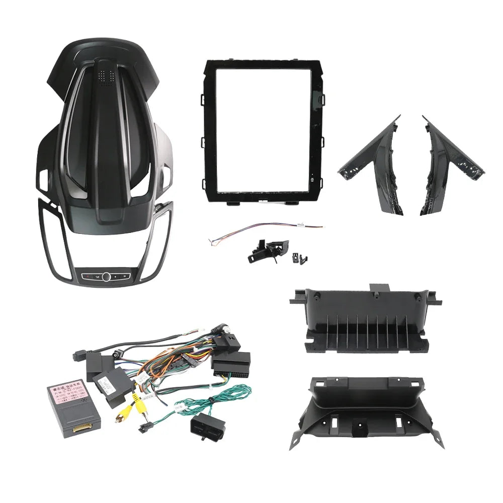 9.7 inch Car Radio Facia for FORD C-MAX KUGA ECOSPORT 2013-2018 Fascia Dash Kit Install Trim Panel GPS Adapter Conso