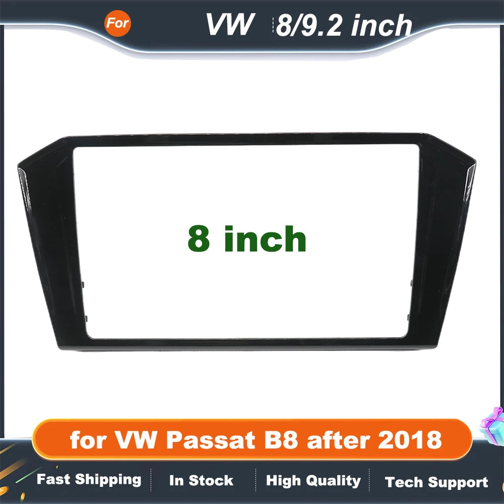 Passat B8 MIB 3 Radio Frame 8 inch 9.2 inch CD Panel OEM ABS Headunit Piano Black Screen Bezel for VW Passat B8 after 2018 Years