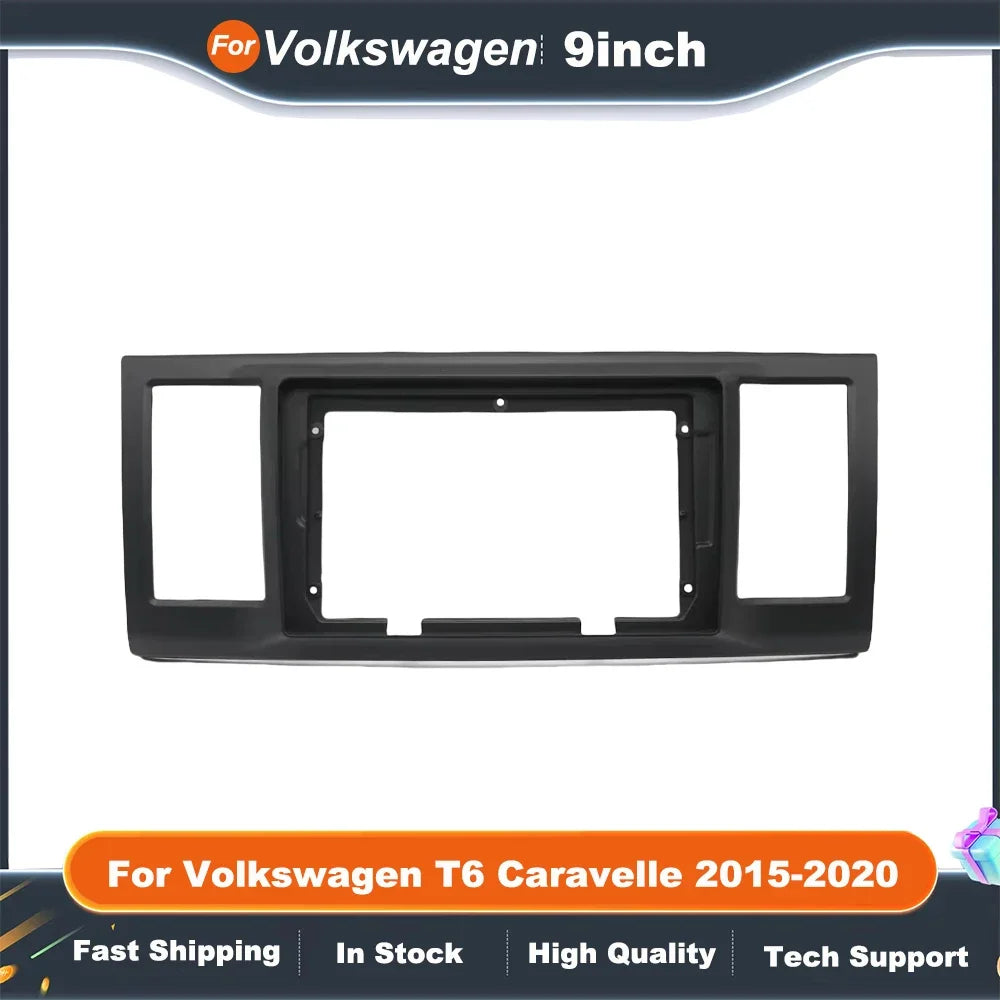 9 Inch car stereo panelAdapter with CANBUS Box Decoder for VOLKSWAGEN T6 CARAVELLE 6 2015-2020 Android Radio Dash Fitting  Kit