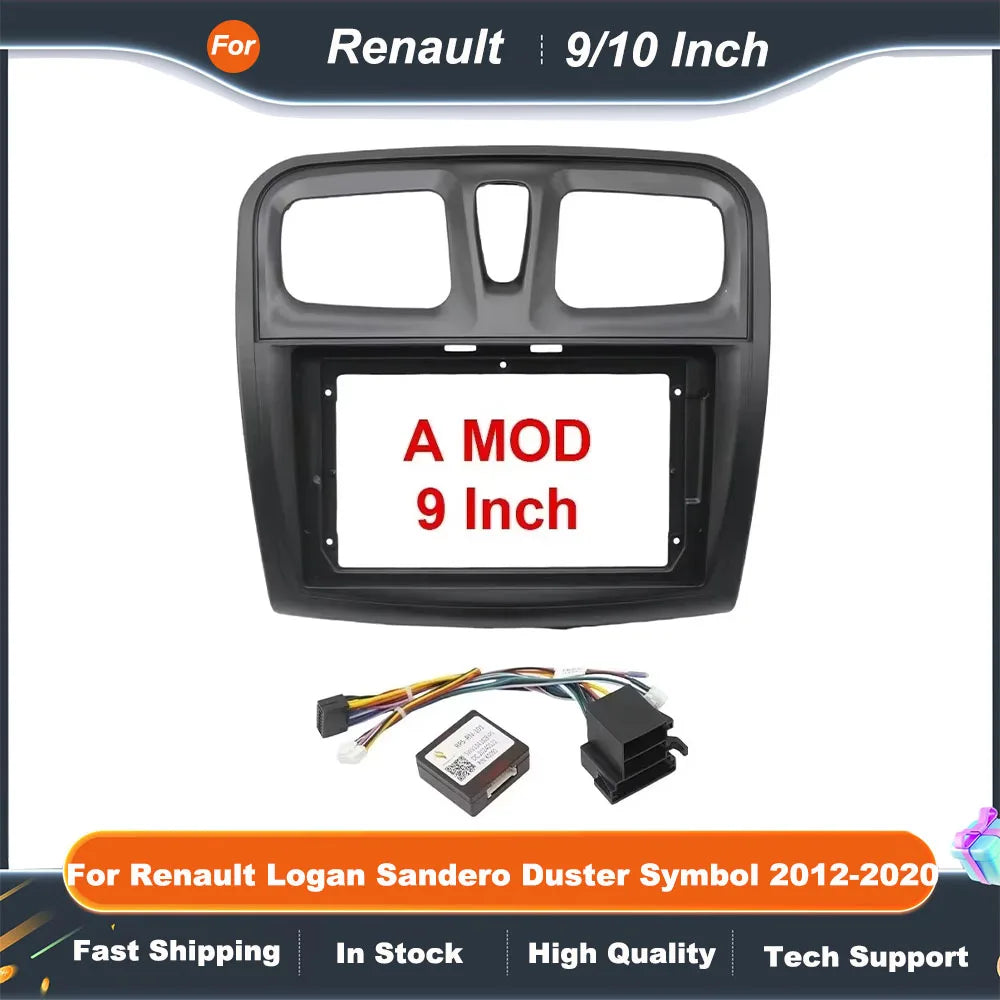 9 Inch 10 Inch Car Radio Fascia Frame for Renault Logan Sandero Duster Symbol 2012-2020 Android Dash Panel Fitting Kit