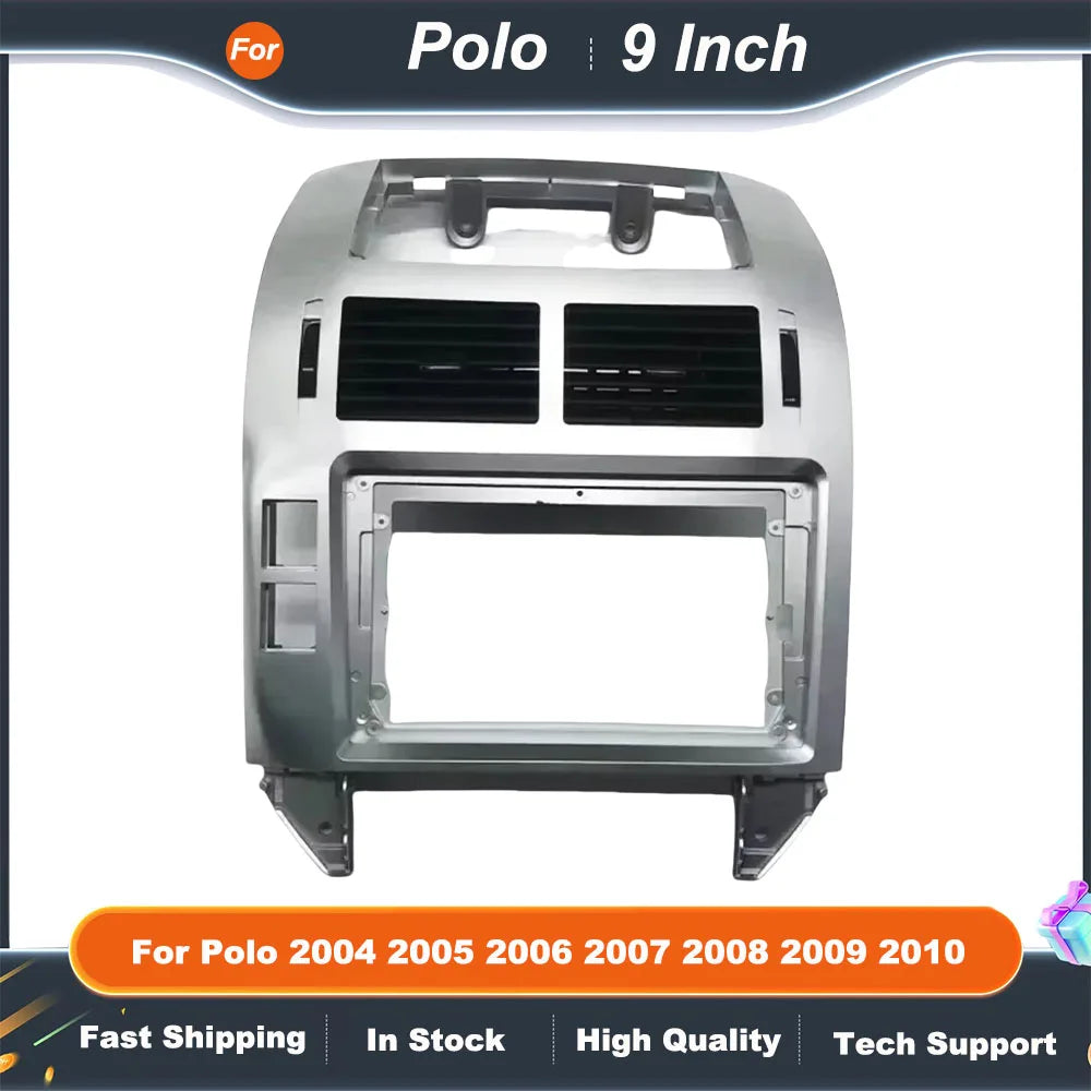9inch Car Radio Fascia Frame Kit for VW Polo 2004 2005 2006 2007 2008 2009 2010 Android Multimedia Navigation Dash Panel Adapter