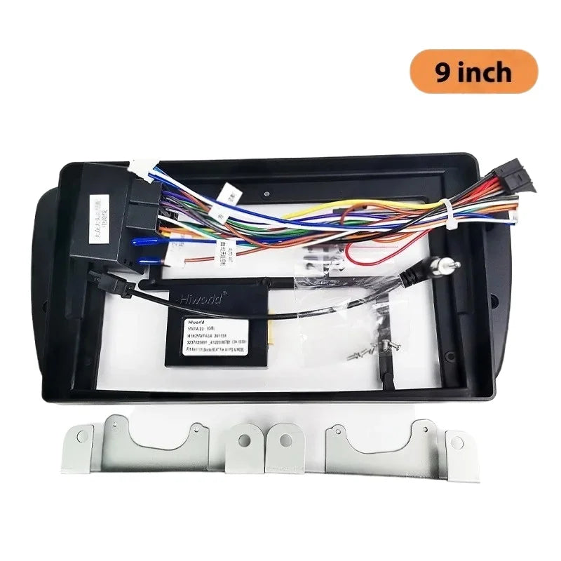 Radio Wiring Harness Adapter, CAN Bus Decoder, 16 Pin Plug Cable, 9 inch Android System Panel Frame for Seat Ibiza 2008 to 2013